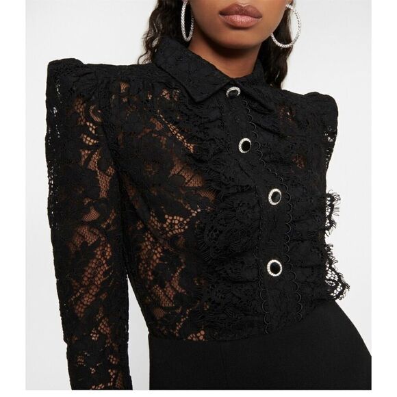 Rebecca Vallance Women's Black Kelsey Lace Minidress Size 12 Formal - Picture 3 of 11